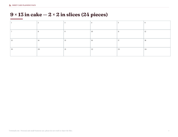 Preview of Half Sheet Cake Cutting Guide